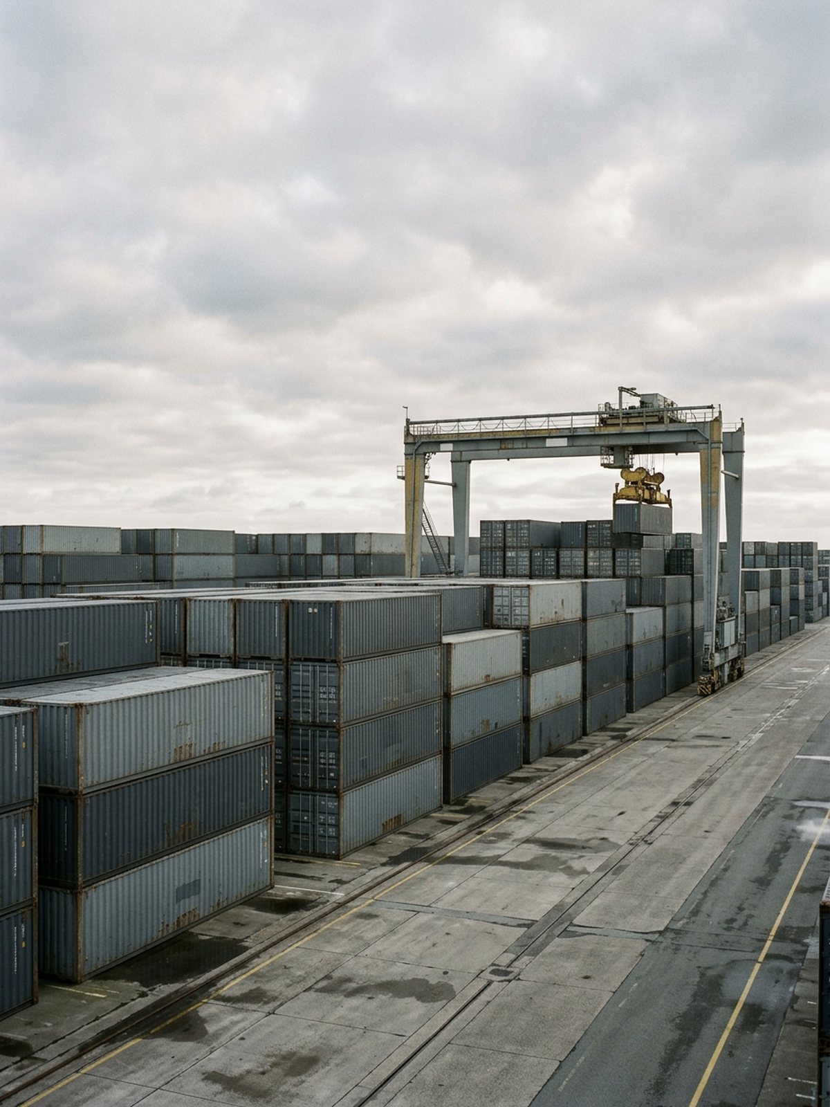 Platzhalter: Containerterminal mit Kran